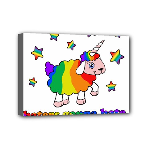 Unicorn Sheep Mini Canvas 7  X 5  by Valentinaart