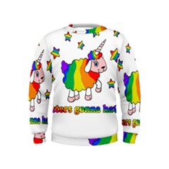 Unicorn Sheep Kids  Sweatshirt by Valentinaart