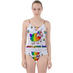 Unicorn Sheep Cut Out Top Tankini Set