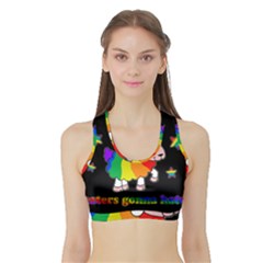 Unicorn Sheep Sports Bra With Border by Valentinaart