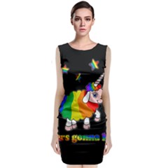 Unicorn Sheep Sleeveless Velvet Midi Dress by Valentinaart