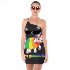 Unicorn Sheep One Soulder Bodycon Dress