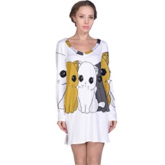 Cute Cats Long Sleeve Nightdress by Valentinaart