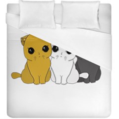 Cute Cats Duvet Cover (king Size) by Valentinaart