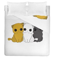 Cute Cats Duvet Cover Double Side (queen Size) by Valentinaart