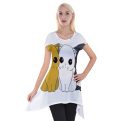 Cute Cats Short Sleeve Side Drop Tunic by Valentinaart