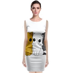 Cute Cats Sleeveless Velvet Midi Dress by Valentinaart