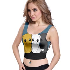 Cute Cats Crop Top by Valentinaart