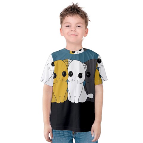 Cute Cats Kids  Cotton Tee by Valentinaart