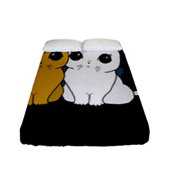 Cute Cats Fitted Sheet (full/ Double Size) by Valentinaart