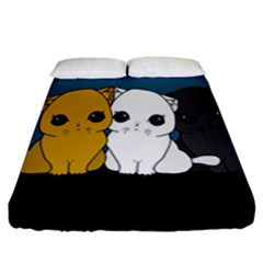 Cute Cats Fitted Sheet (california King Size) by Valentinaart