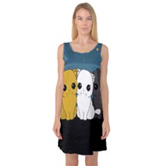 Cute Cats Sleeveless Satin Nightdress by Valentinaart