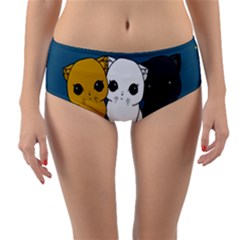 Cute Cats Reversible Mid-waist Bikini Bottoms