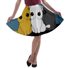 Cute Cats A-line Skater Skirt by Valentinaart