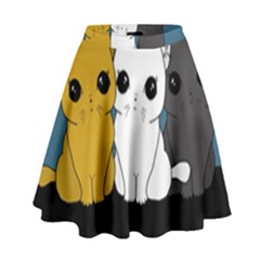 Cute Cats High Waist Skirt by Valentinaart