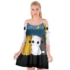 Cute Cats Cutout Spaghetti Strap Chiffon Dress by Valentinaart