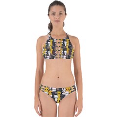 Cute Cats Pattern Perfectly Cut Out Bikini Set