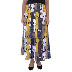 Cute Cats Pattern Flared Maxi Skirt