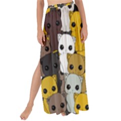 Cute Cats Pattern Maxi Chiffon Tie-up Sarong