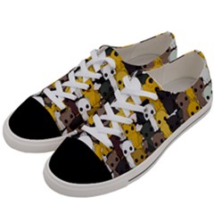 Cute Cats Pattern Women s Low Top Canvas Sneakers by Valentinaart