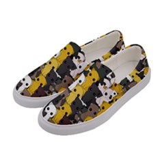 Cute Cats Pattern Women s Canvas Slip Ons