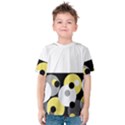 Black, Gray, Yellow Stripes and Dots Kids  Cotton Tee View1