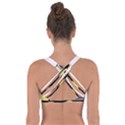 Black, Gray, Yellow Stripes and Dots Got No Strings Sports Bra View2