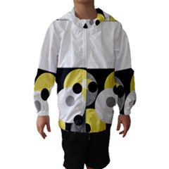 Black, Gray, Yellow Stripes And Dots Hooded Wind Breaker (kids) by digitaldivadesigns