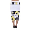 Black, Gray, Yellow Stripes and Dots Velvet Midi Pencil Skirt View2