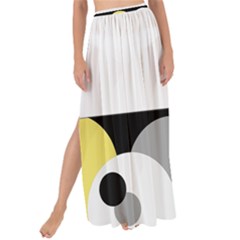 Black, Gray, Yellow Stripes And Dots Maxi Chiffon Tie-up Sarong