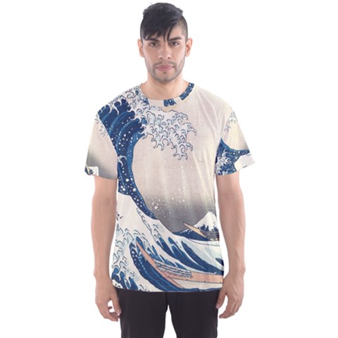 The Classic Japanese Great Wave Off Kanagawa By Hokusai Men s Sports Mesh Tee by PodArtist