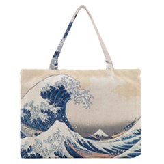 The Classic Japanese Great Wave Off Kanagawa By Hokusai Zipper Medium Tote Bag by PodArtist