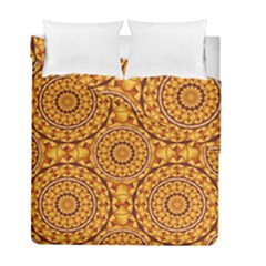 Golden Mandalas Pattern Duvet Cover Double Side (full/ Double Size) by linceazul