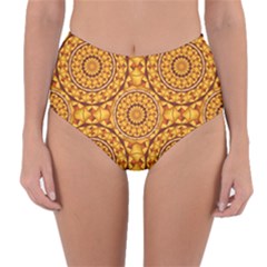 Golden Mandalas Pattern Reversible High-waist Bikini Bottoms by linceazul