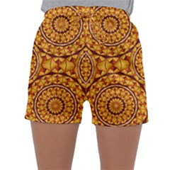 Golden Mandalas Pattern Sleepwear Shorts