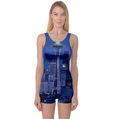 Space Needle Seattle Washington One Piece Boyleg Swimsuit by Nexatart