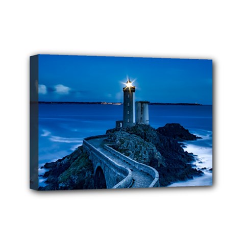 Plouzane France Lighthouse Landmark Mini Canvas 7  X 5  by Nexatart