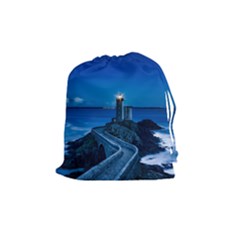 Plouzane France Lighthouse Landmark Drawstring Pouches (medium)  by Nexatart