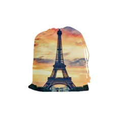 Eiffel Tower Paris France Landmark Drawstring Pouches (medium)  by Nexatart