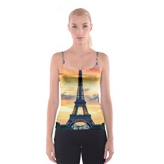 Eiffel Tower Paris France Landmark Spaghetti Strap Top by Nexatart