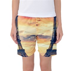 Eiffel Tower Paris France Landmark Women s Basketball Shorts by Nexatart