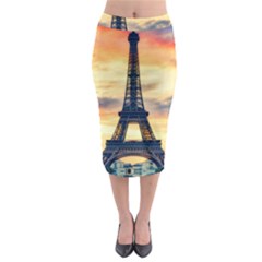 Eiffel Tower Paris France Landmark Midi Pencil Skirt by Nexatart