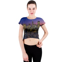 San Francisco California City Urban Crew Neck Crop Top by Nexatart