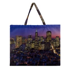 San Francisco California City Urban Zipper Large Tote Bag by Nexatart