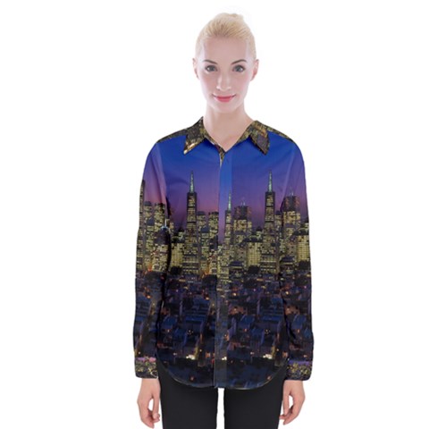 San Francisco California City Urban Womens Long Sleeve Shirt by Nexatart