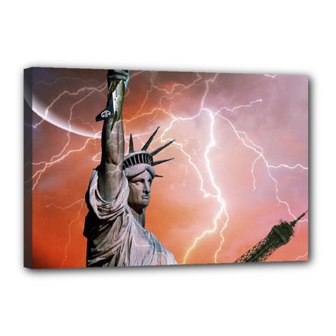 Statue Of Liberty New York Canvas 18  X 12  by Nexatart