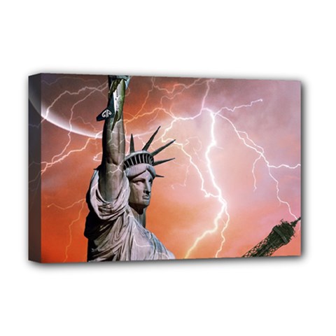 Statue Of Liberty New York Deluxe Canvas 18  X 12   by Nexatart