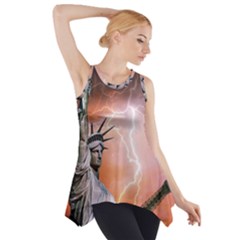 Statue Of Liberty New York Side Drop Tank Tunic