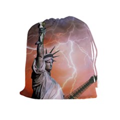 Statue Of Liberty New York Drawstring Pouches (extra Large) by Nexatart