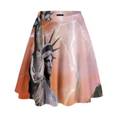 Statue Of Liberty New York High Waist Skirt by Nexatart